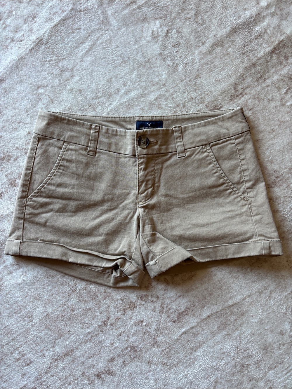 American Eagle Outfitters Tan Cuffed Shorts